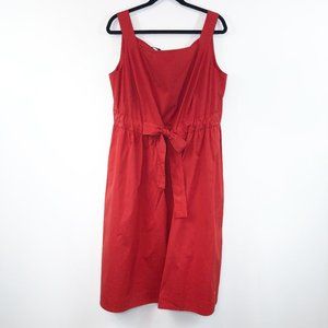 Lafayette 148 Tie Waist Dress Red